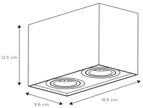 Spot Lucide 22953/02/31 TUBE 2xGU10/50W/230V alb