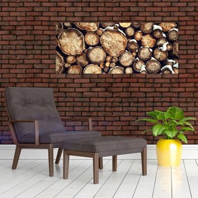 Tablou - Lemn în zăpadă (120x50 cm)