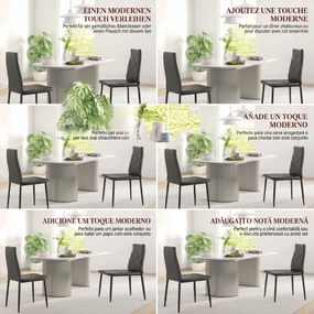 HOMCOM Set 2 Scaune de Sufragerie Tapițate cu Spătar Înalt, Tălpi Antiderapante și Picioare din Oțel, 41x50x97 cm, Negru | Aosom Romania