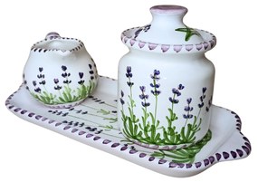 Set ceramică servit ceai/cafea model lavandă