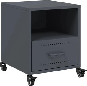 vidaXL Noptieră, antracit, 36x39x43,5 cm, oțel