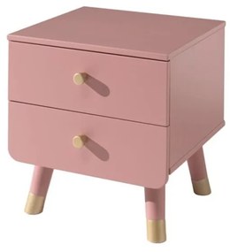 Noptieră din lemn de pin pentru camera copiilor Vipack Billy, roz