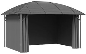 Pavilion cu pereti laterali si acoperis arcuit, antracit, 3x4 m 3 x 4 m, Cu perete lateral