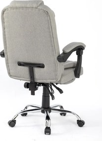 Scaun directorial, Masaj în perna lombară, Suport picioare, Rabatabil, textil, Gri