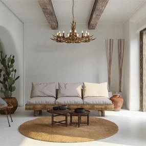 Lustră pe lanț STAG 12xE14/40W/230V coarne de cerb Searchlight 6416-12BR