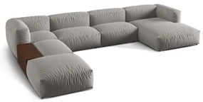 Colțar modular gri deschis (cu colț pe partea stângă /în formă de "U") Martina – Micadoni Home