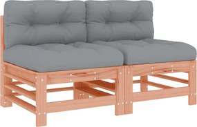 vidaXL Canapele de mijloc cu perne, 2 buc., lemn masiv Douglas