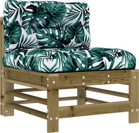 vidaXL Canapea de mijloc cu perne, lemn de pin tratat