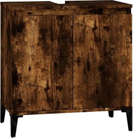 vidaXL Dulap de chiuvetă, stejar fumuriu, 58x33x60 cm, lemn prelucrat