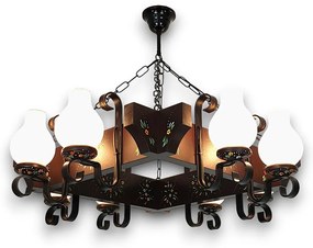 Candelabru fabricat manual din lemn pictat Queen 8L