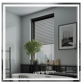 IREDA Oglindă de baie cu iluminare LED, 80 x 80 cm