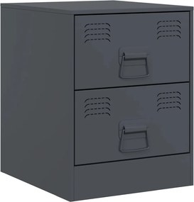 vidaXL Noptieră, antracit, 34,5x39x44 cm, oțel