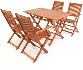 Casaria Set de mobilier SYDNEY, 5 piese, lemn natural