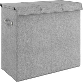 vidaXL Coș de rufe pliabil, gri, 64,5x34,5x59 cm, imitație de pânză