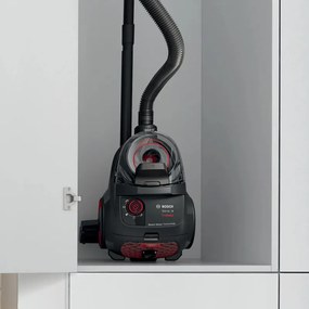 Aspirator fără sac Bosch BGS21POW2 ProPower Series 4, 750 W, 2 l, Power AirCycle, filtru HEPA, 78 dB, negru/roșu