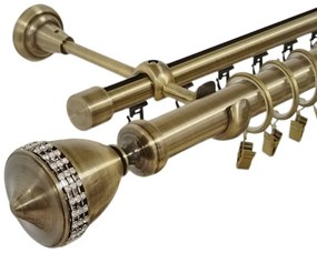 Galerie dubla Vienna, teava neteda si profil,grosime 25 si 19mm, aur antic (Alege marime: 200 cm)