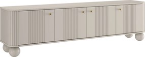 Dulap TV Vesper 4D 187 cm - cașmir / mânere aurii / picioare rotunde