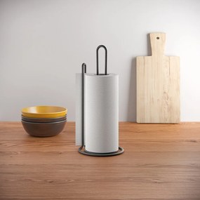 Suport pentru prosoape de bucătărie Metaltex My Roll Lava, negru