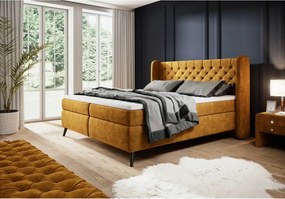 Pat boxspring MADISON 180x200, personalizabil, cu saltele si topper