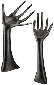 Set 2 suporturi de bijuterii Hand negru, rasina, 31 cm