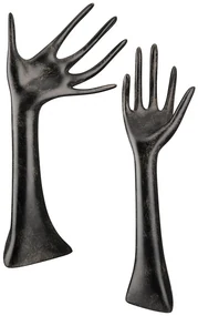 Set 2 suporturi de bijuterii Hand negru, rasina, 31 cm