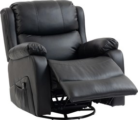 HOMCOM Fotoliu Relax Reclinabil cu 8 Puncte de Masaj și Încălzire, Negru | Aosom Romania