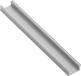 Set profil LED aplicat Glax Mini GTV, din aluminiu, argintiu, cu dispersor negru, 3 m Aluminiu, L:3000 mm; l:14.2 mm; H:6.6 mm, Glax Mini, 10 mm,