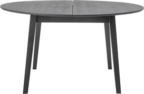 Masă dining rotundă din lemn masiv, negru, cu finisaj mat, 140x76 cm, „Peron"