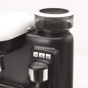 Espressor manual Ariete ESPRESSO MODERNA 1318/01, 1080W, 15 bar, 0.8 L, Rasnita încorporata, Spumare lapte, Alb/Negru