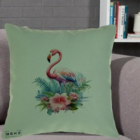 Perna Decorativa Raton in Halat Roz, 40x40 cm, Verde, Husa Detasabila, Perna Inclusa, BEKZ®