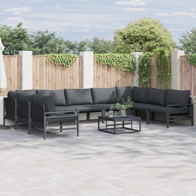 vidaXL Set de canapele pentru grădină 10 pcs Antracit Oţel
