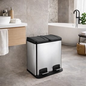 Coș DUO, din inox, 2 x 20l, 40 l