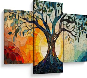 Tablou – Mozaic – soare și arbore I. (90x60 cm)