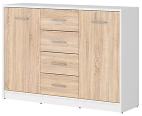 Comodă Nepo Plus 6 (alb + stejar sonoma) . Promo -34%. 1098297