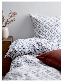 Lenjerie de pat albă/albastră din bumbac pentru pat de o persoană 140x200 cm Heirloom – Södahl
