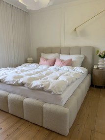 Pat tapițat cu ladă de depozitare Aura 180x200 - bouclé bej Quelle 03