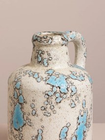 Set 2 vase decorative din ceramica, cu design mediteranean si finisaj antichizat