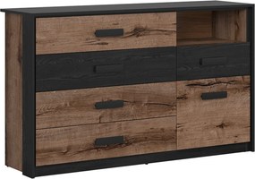 Comoda KASSEL, nuc/negru, PAL, 150x41x90 cm