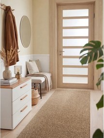 Covor tip traversă maro deschis lavabil 80x240 cm Rocco Caramel – Elle Decoration