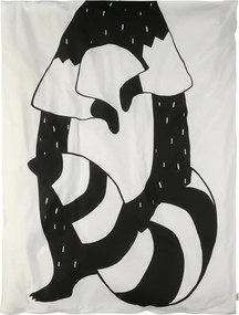 Lenjerie de pat din bumbac pentru patut RACCOON negru-alb Dimensiune lenjerie de pat: 40 x 60 cm | 100 x 135 cm