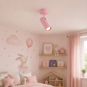 Spot aplicat directionabil bec GU10 Linca roz pastel