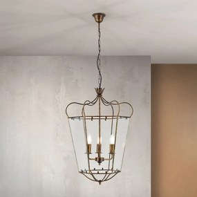 Lustra / Pendul design rustic Manto Latern HL 6-1532/3 Antik-gold OR
