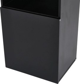 Vitrină lucioasă cu iluminare LED, 1 raft de sticlă, 45x35x160 cm, Negru