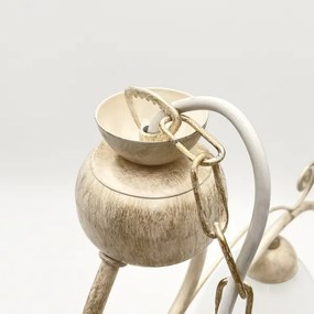 Lustră pe lanț RETRO 2xE27/60W/230V auriu/matină