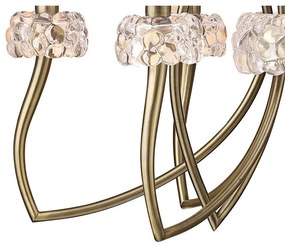 Candelabru clasic cu 9 brate LOEWE antique brass/ abajur alb