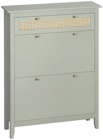 HOMCOM Dulap pentru pantofi în stil boem chic, cu aspect de răchită, verde apă | Aosom Romania