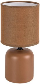 Lampa de masa ceramica si abajur maro Daphni