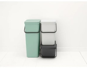 Cos depozitare sau reciclare Brabantia Sort&Go 1006310, 20 L, 22,5x45x28 cm, Stivuibil, Plastic, Gri închis