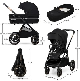 Cărucior de copii combinat 2 în 1 KINDERKRAFT NEA 2 Midnight black