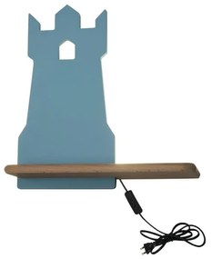Aplica de perete TOWER 4W LED 4000K IQ KIDS cu cablu, comutator si prison albastru